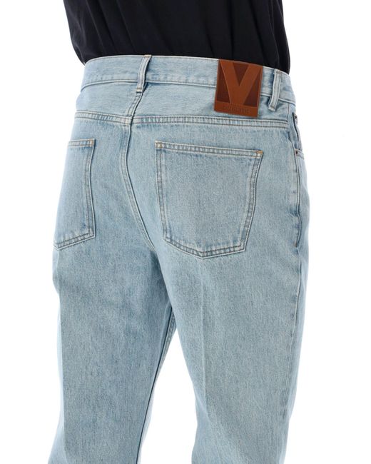 Valentino Blue Logo Patch Flared Jeans for men
