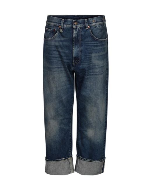 R13 Blue Cuffed X-Bf Jeans