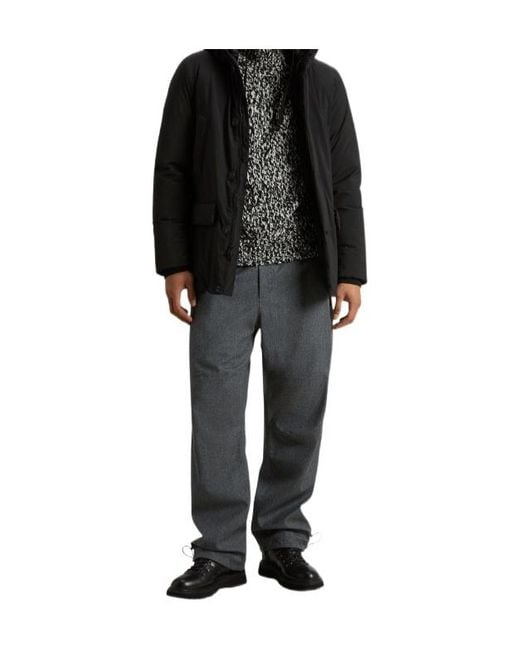 Woolrich Black Hooded Puffer Jacket for men