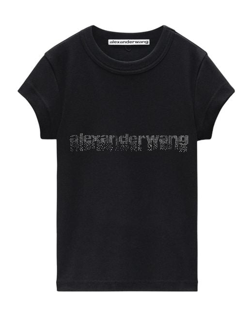 Alexander Wang Black Logo-Embellished Crewneck T-Shirt