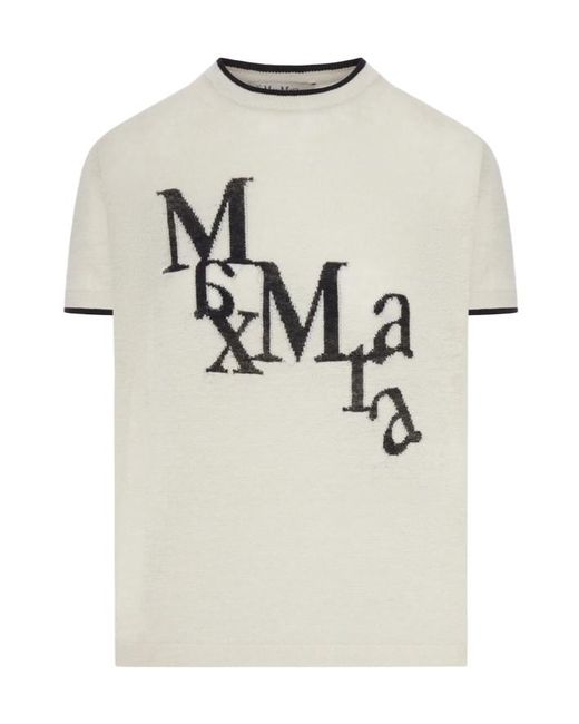 Max Mara White Short-Sleeved Knit Top
