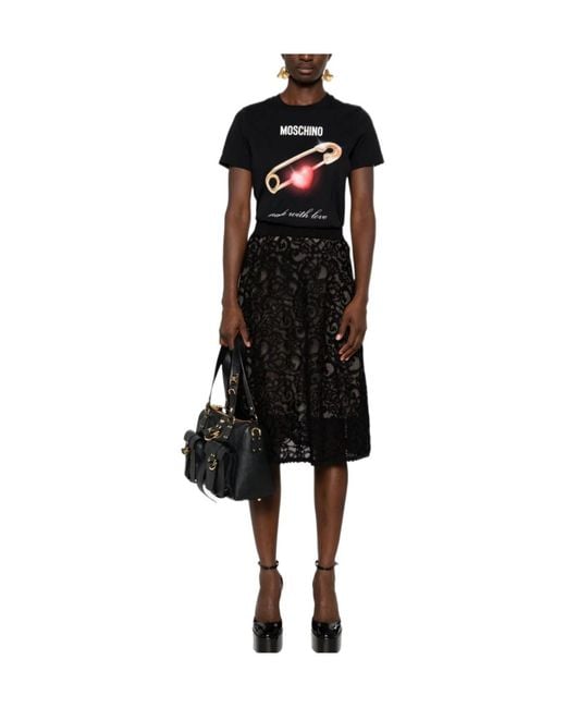 Moschino Black Graphic-Print T-Shirt