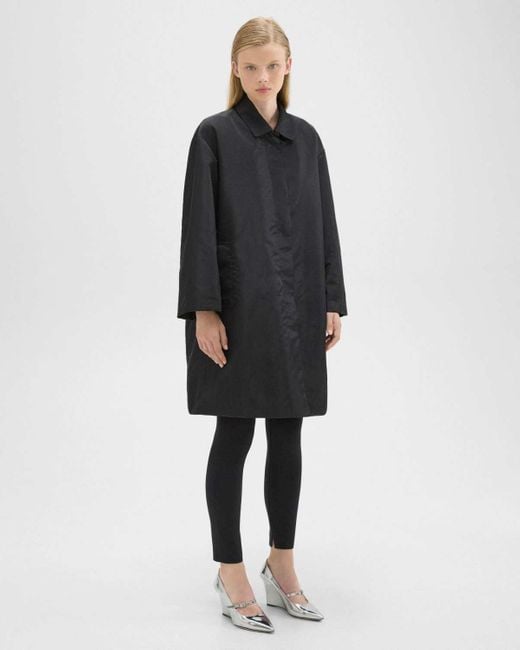 Theory Black Lapel Long-Sleeved Coat