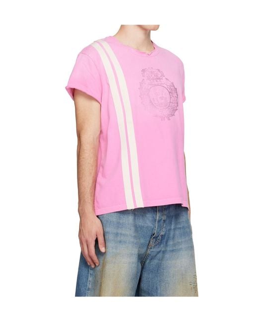 424 Pink Crew Neck T-Shirt for men