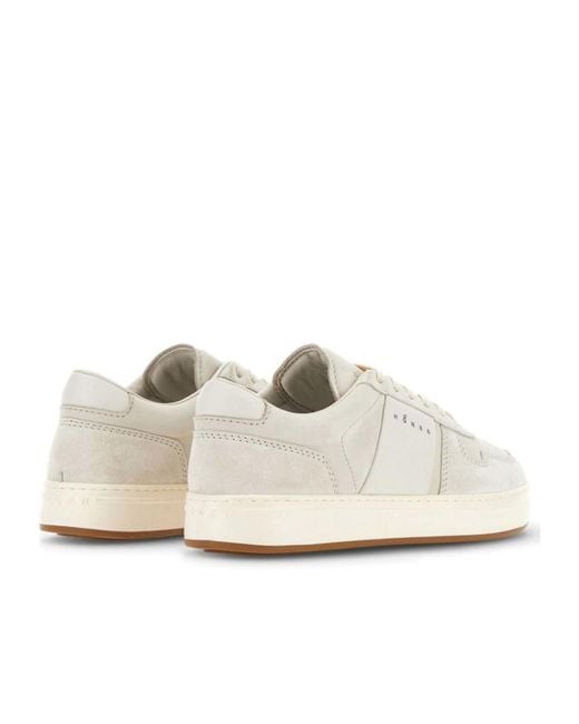 Hogan White Logo Printed Lace-Up Sneakers for men