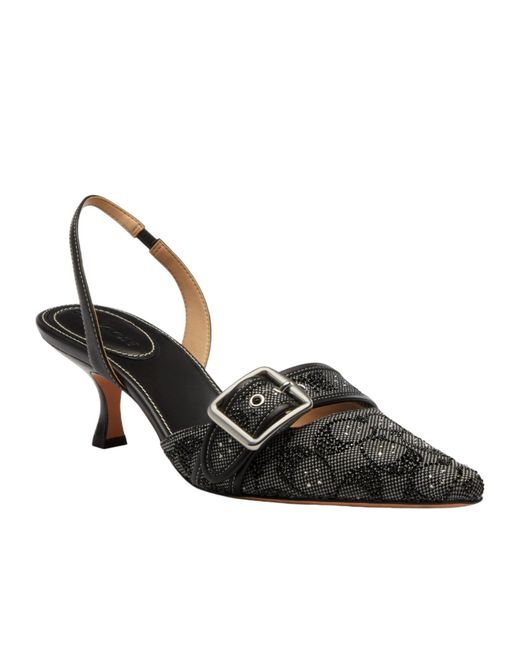 COACH Black Color Block Slingbacks
