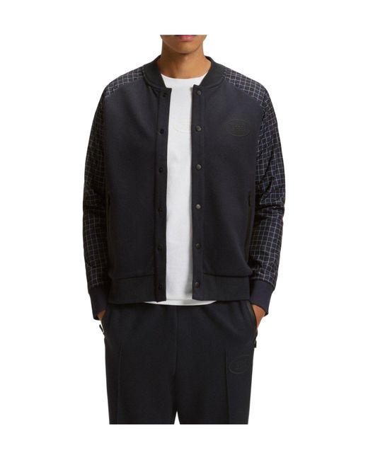 Boss Blue Sleeve Baseball Bomber Jacket for men
