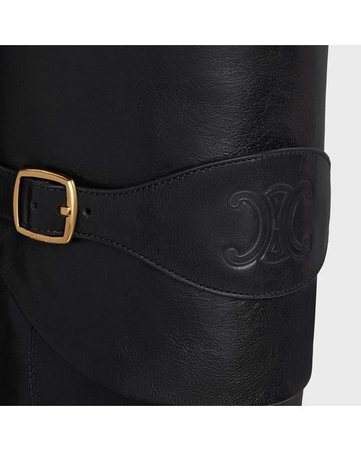 Céline Black Riding Boot With Triomphe Wiltern