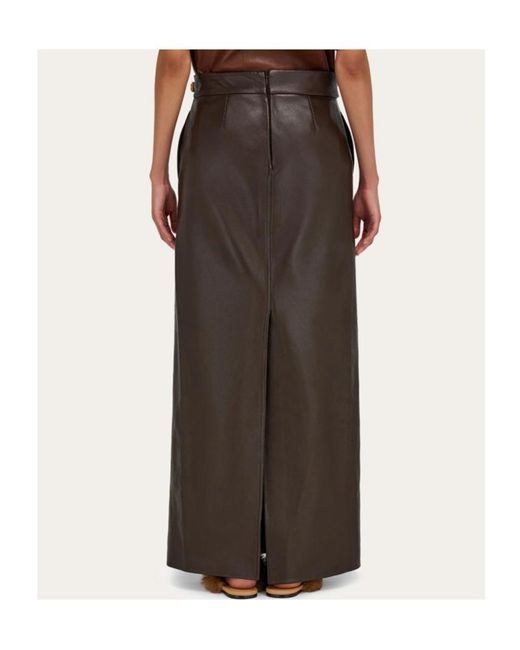 Ferragamo Brown Ferragamo Longline Skirt