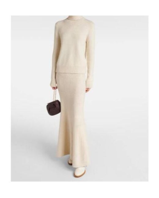 Gabriela Hearst White Manni Knitted Cashmere Maxi Skirt
