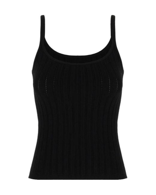 Iceberg Black Ribbed Tank Top