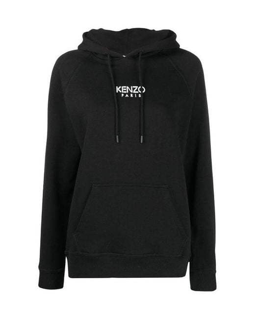 KENZO Black Logo Print Casual Hoodie