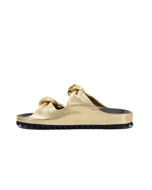 Officine Creative Metallic Knotted Double-Strap Sandals