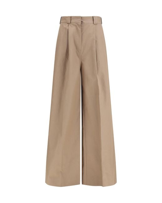Balenciaga Natural High-Waist Wide-Leg Pants