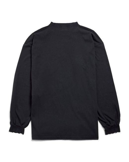 Balenciaga Blue Cursive Long Sleeve T-Shirt Large Fit for men
