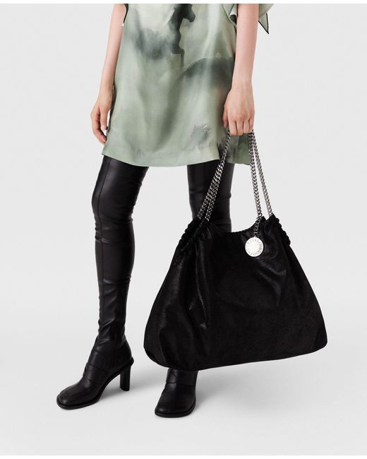 Stella McCartney Black Falabella Drawstring Tote Bag