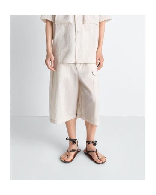 Lemaire White Cargo Easy Shorts for men