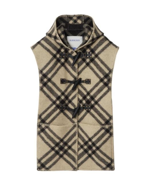 Burberry Multicolor Check Wool Cape