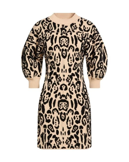 Sportmax Black Leopard Print Short-Sleeve Dress