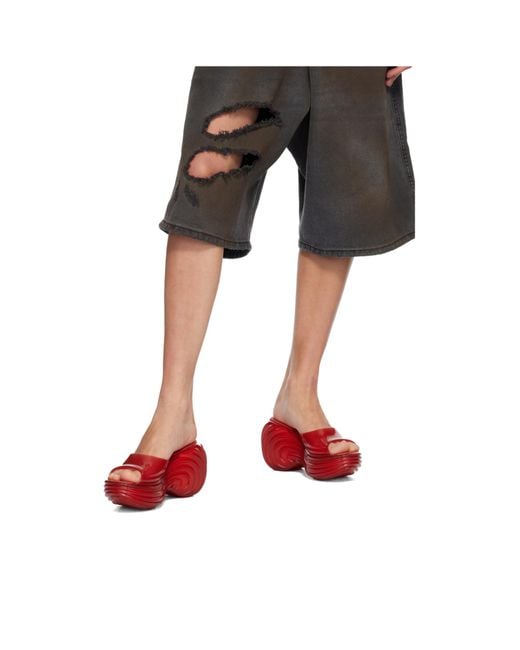 DIESEL Red X Melissa Platform Wave Sandals