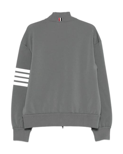 Thom Browne Gray Striped Zip-Up Bomber Jacket for men