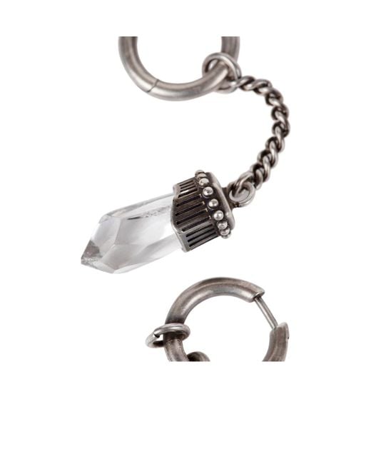 Ann Demeulemeester White Vira Earrings With Quartz