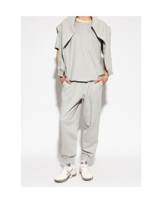 AMI Gray Ami De Coeur Track Pants for men