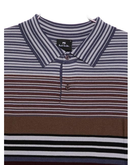 Paul Smith Gray Ps Long Sleeve Striped Polo Shirt for men