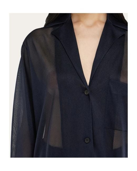 Ferragamo Blue Jersey Duster