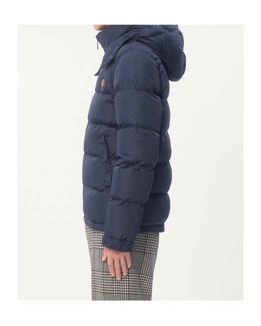 Valentino Blue Zip-Up Hooded Down Jacket for men