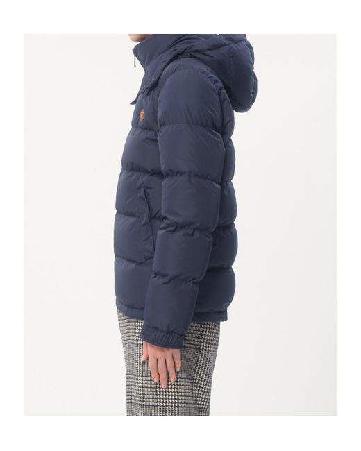 Valentino Blue Zip-Up Hooded Down Jacket for men