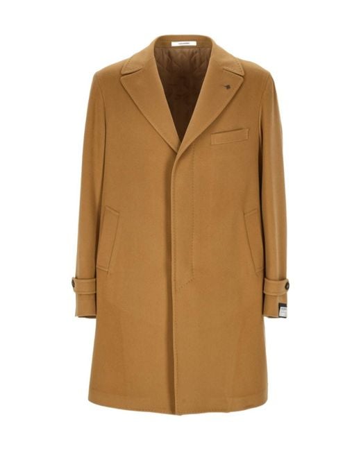 Tagliatore Brown Long-Sleeved Coat for men