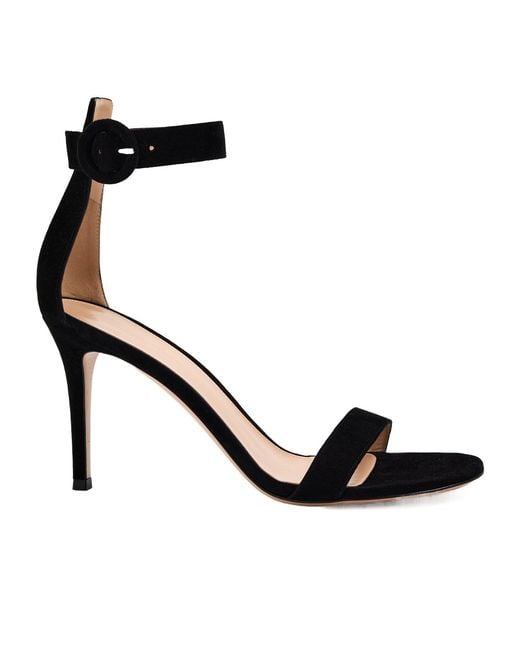 Gianvito Rossi Black Simple High-Heeled Sandals