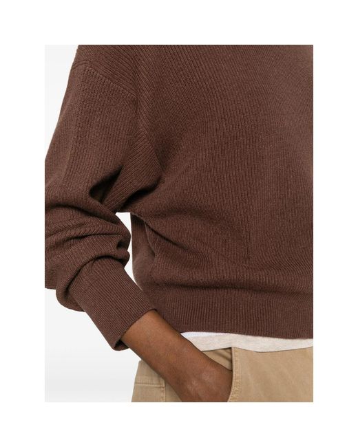 Brunello Cucinelli Brown Roll-Neck Sweater