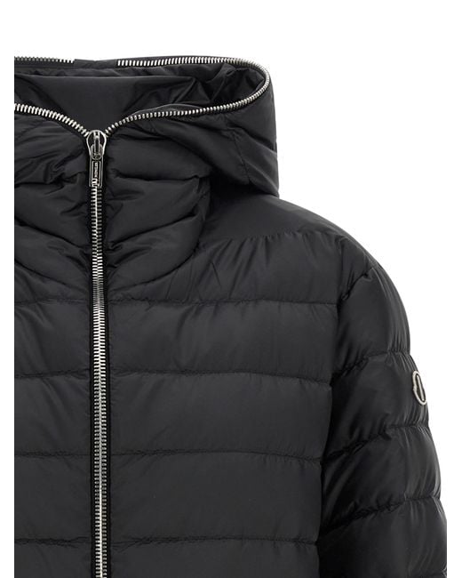 Moncler Black Hooded Quilted Down Jacket for men