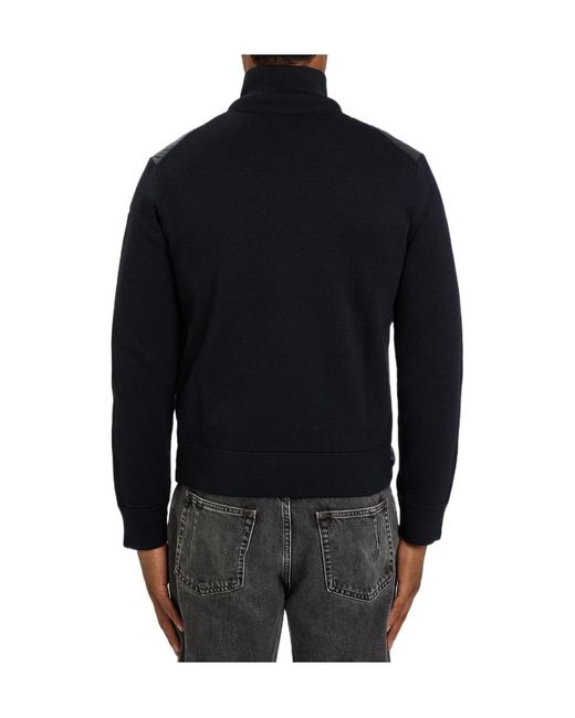 Moncler Blue Quilted Knit And Nylon Jacket for men