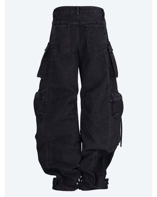 The Attico Blue The Fern Wide-Leg Cargo Jeans
