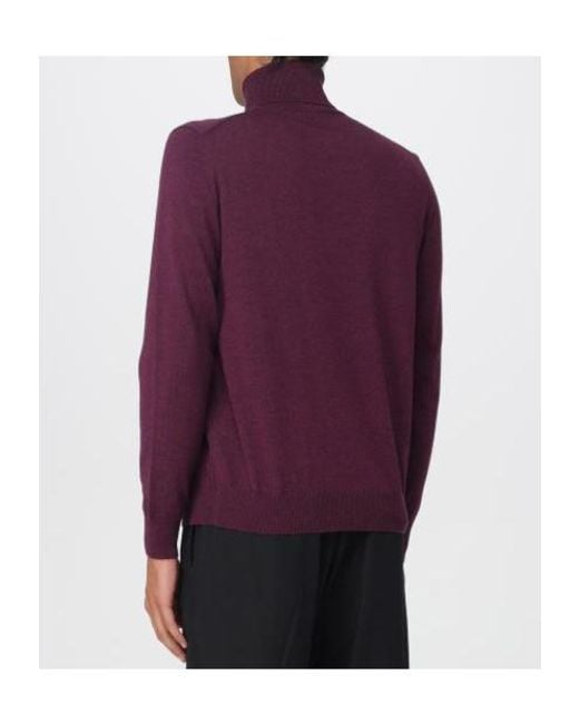 Etro Purple Roll-Neck Embroidered Top for men