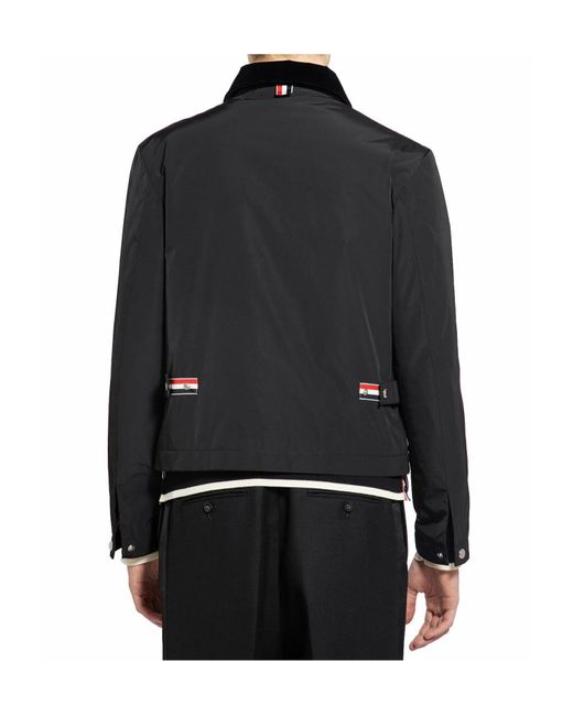 Thom Browne Black Rwb Stripe Zip-Up Padded Jacket for men