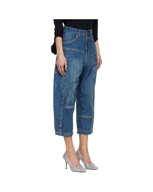 Undercover Blue Patchwork Cotton Trousers