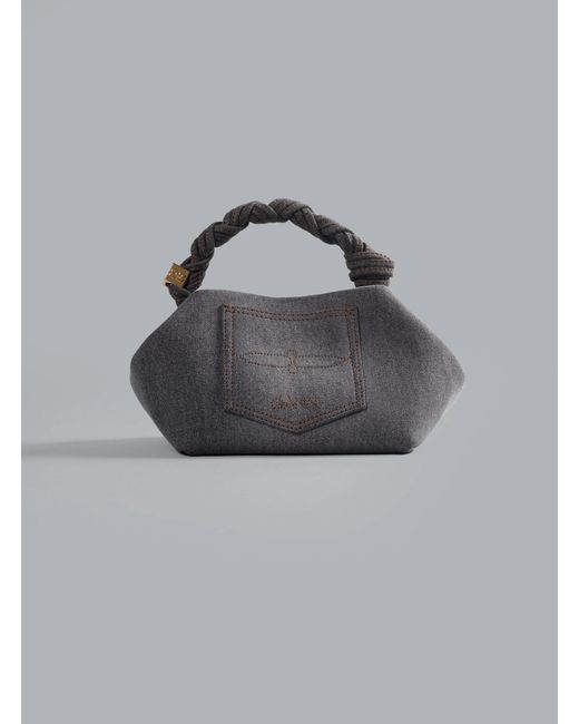 Ganni Gray Small Bou Tote Bag