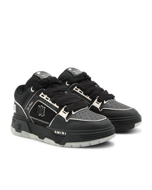 Amiri Black Ma-1 Leather Mesh Sneakers for men