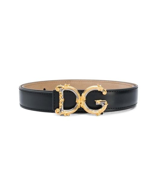Dolce & Gabbana White Baroque Logo Belt