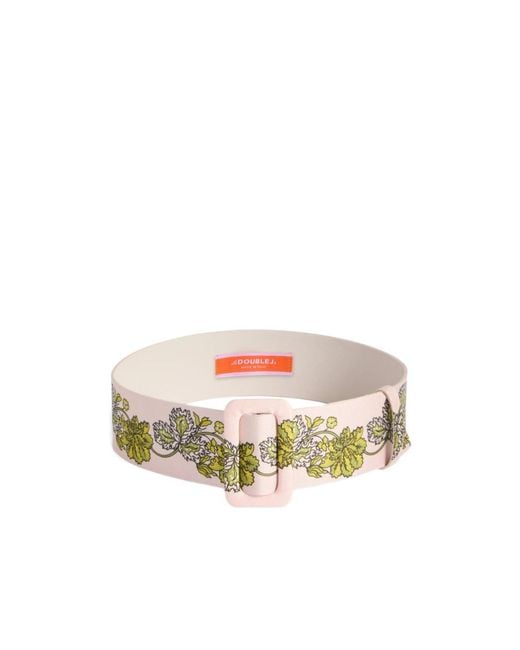 LaDoubleJ White Swathe Printed Belt