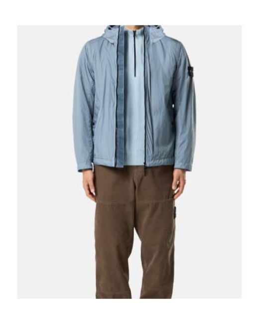 Stone Island Blue Crinkle Reps Hooded Jacket for men
