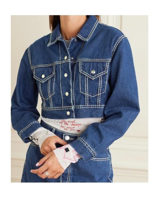 Re/done Blue Short Denim Jacket