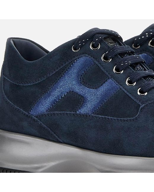 Hogan Blue Interactive Lace-Up Sneakers