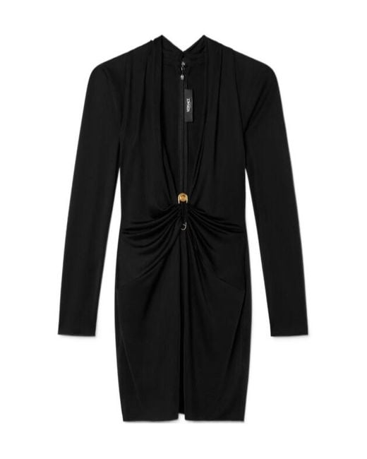 Versace Black Safety Pin Mini Dress