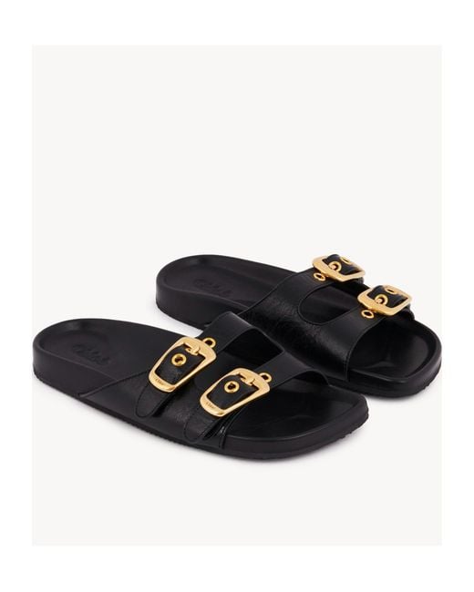 Chloé Black Chloé Polly Slip-On Sandals