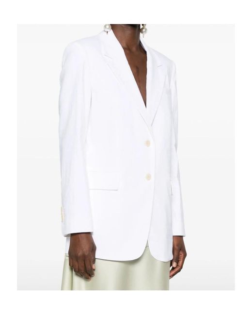 Theory White Single-Breasted Tailored Blazer